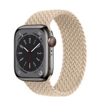 Apple Watch Series 8 45мм графитовый корпус из нержавеющей стали и ремешок Braided Solo Loop Beige