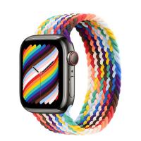 Apple Watch Series 8 45мм графитовый корпус из нержавеющей стали и ремешок Braided Solo Loop Pride Edition