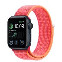 Apple Watch Series SE 2022 44мм корпус из алюминия "полночь" и ремешок Sport Loop Red