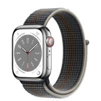 Apple Watch Series 8 41мм серебристый корпус из нержавеющей стали и ремешок Sport Loop Midnight