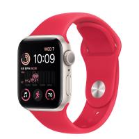Apple Watch Series SE 2022 44мм корпус из алюминия "сияющая звезда" и ремешок Sport Band Red