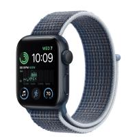 Apple Watch Series SE 2022 44мм корпус из алюминия "полночь" и ремешок Sport Loop Storm Blue