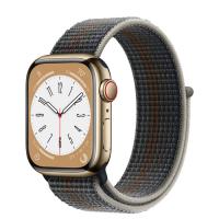 Apple Watch Series 8 41мм золотой корпус из нержавеющей стали и ремешок Sport Loop Midnight