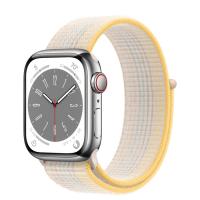 Apple Watch Series 8 45мм серебристый корпус из нержавеющей стали и ремешок Sport Loop Starlight