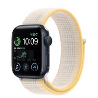 Apple Watch Series SE 2022 44мм корпус из алюминия "полночь" и ремешок Sport Loop Starlight
