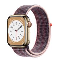 Apple Watch Series 8 41мм золотой корпус из нержавеющей стали и ремешок Sport Loop Elderberry
