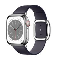 Apple Watch Series 8 41мм серебристый корпус из нержавеющей стали и ремешок Modern Buckle Ink