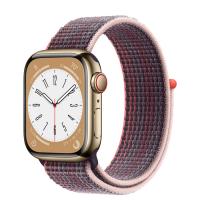 Apple Watch Series 8 45мм золотой корпус из нержавеющей стали и ремешок Sport Loop Elderberry