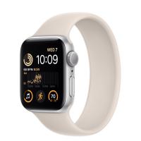 Apple Watch Series SE 2022 44мм серебристый корпус из алюминия и ремешок Solo Loop Starlight