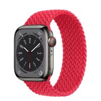 Apple Watch Series 8 41мм графитовый корпус из нержавеющей стали и ремешок Braided Solo Loop Red