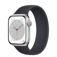 Apple Watch Series 8 45мм серебристый  корпус из алюминия и ремешок Solo Loop Midnight