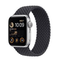 Apple Watch Series SE 2022 44мм серебристый корпус из алюминия и ремешок Braided Solo Loop Midnight