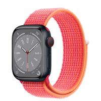 Apple Watch Series 8 45мм корпус из алюминия "полночь" и ремешок Sport Loop Red