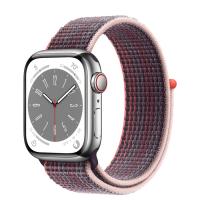 Apple Watch Series 8 41мм серебристый корпус из нержавеющей стали и ремешок Sport Loop Elderberry
