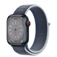Apple Watch Series 8 41мм корпус из алюминия "полночь" и ремешок Sport Loop Storm Blue