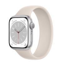 Apple Watch Series 8 45мм серебристый корпус из алюминия и ремешок Solo Loop Starlight