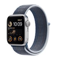 Apple Watch Series SE 2022 40мм серебристый корпус из алюминия и ремешок Sport Loop Storm Blue