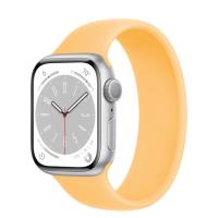 Apple Watch Series 8 45мм серебристый корпус из алюминия и ремешок Solo Loop Sunglow