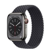 Apple Watch Series 8 41мм графитовый корпус из нержавеющей стали и ремешок Braided Solo Loop Midnight