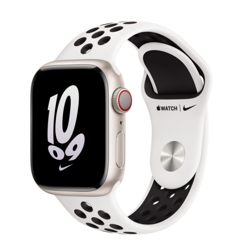 Apple Watch Series 8 41мм корпус из алюминия "сияющая звезда" и ремешок Nike Sport Band Summit White Black