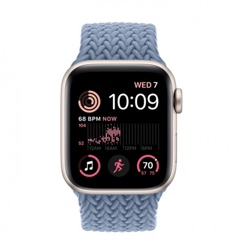 Apple Watch Series SE 2022 44мм корпус из алюминия "сияющая звезда" и ремешок Braided Solo Loop Slate Blue