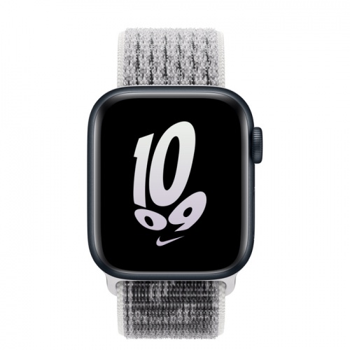 Apple Watch Series SE 2022 44мм корпус из алюминия "полночь" и ремешок Nike Sport Loop Summit White Black