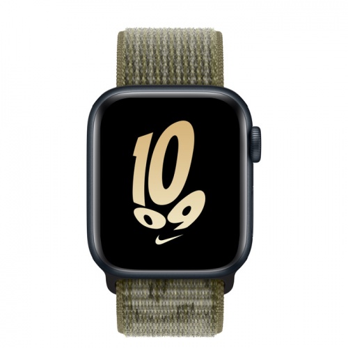 Apple Watch Series SE 2022 40мм корпус из алюминия "полночь" и ремешок Nike Sport Loop Sequoia Pure Platinum