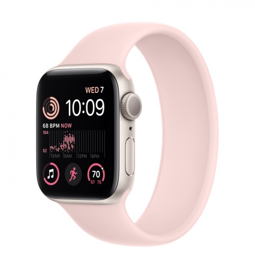 Apple Watch Series SE 2022 44мм корпус из алюминия "сияющая звезда" и ремешок Solo Loop Chalk Pink