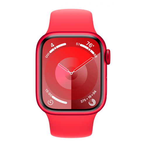 Apple Watch Series 9, 41 мм, корпус из алюминия цвета (PRODUCT)RED, спортивный ремешок цвета (PRODUCT)RED, размер M/L