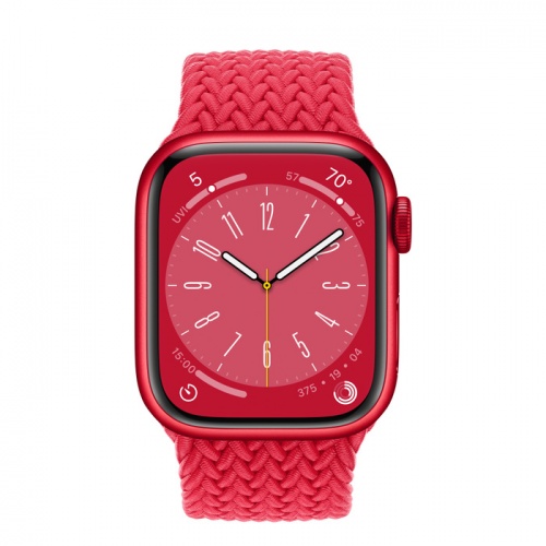 Apple Watch Series 8 45мм корпус из алюминия (PRODUCT)RED и ремешок Braided Solo Loop Red