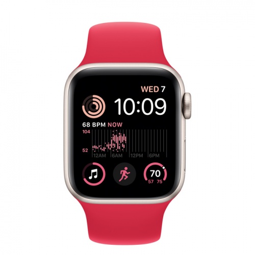 Apple Watch Series SE 2022 40мм корпус из алюминия "сияющая звезда" и ремешок Sport Band Red