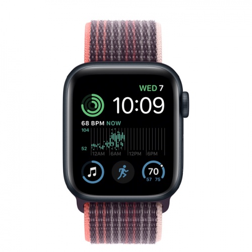 Apple Watch Series SE 2022 44мм корпус из алюминия "полночь" и ремешок Sport Loop Elderberry