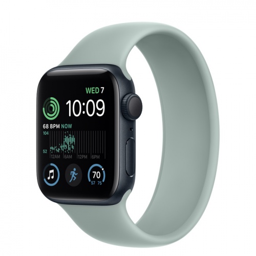 Apple Watch Series SE 2022 44мм корпус из алюминия "полночь" и ремешок Solo Loop Succulent