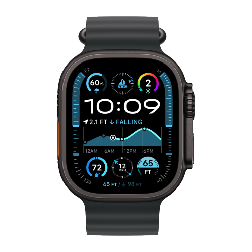 Apple Watch Ultra 2, цвет корпуса Black, ремешок Ocean Band, цвет Black, размеры S/M/L