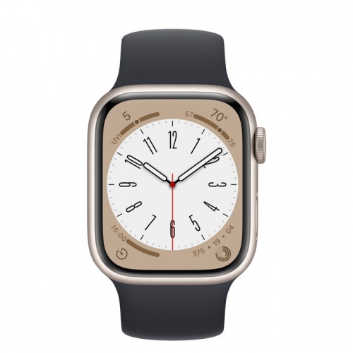 Apple Watch Series 8 45мм корпус из алюминия "сияющая звезда" и ремешок Solo Loop Midnight