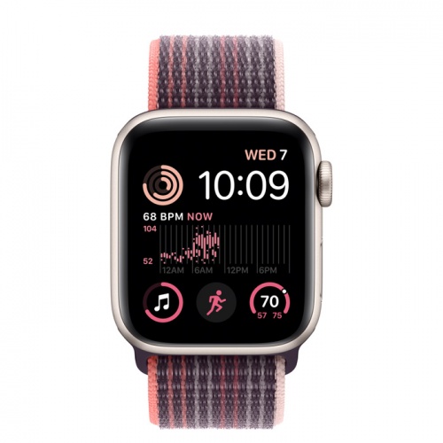 Apple Watch Series SE 2022 44мм корпус из алюминия "сияющая звезда" и ремешок Sport Loop Elderberry