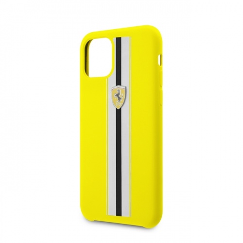 Чехол Ferrari SIlicone Case On Track & Stripes для iPhone 11/11Pro/11ProMax, желтый