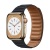 Apple Watch Series 8 45мм золотой корпус из нержавеющей стали и ремешок Leather Link Midnight