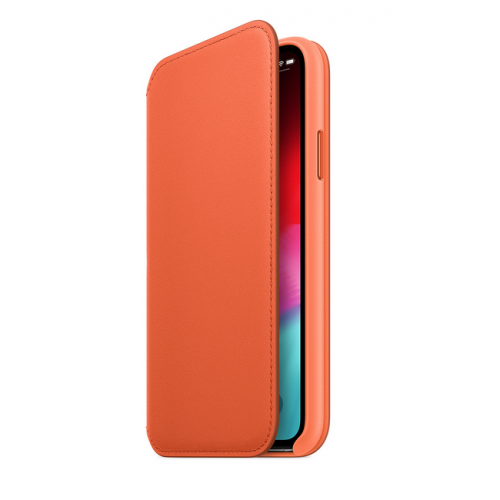 Кожаный чехол Folio для iPhone XS, цвет «тёплый закат»