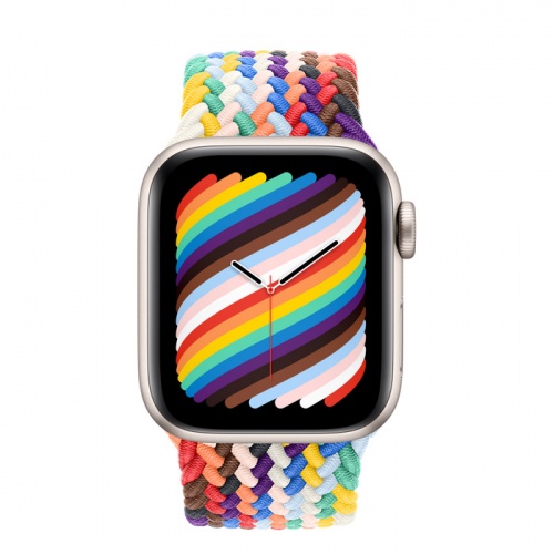 Apple Watch Series SE 2022 44мм корпус из алюминия "сияющая звезда" и ремешок Braided Solo Loop Pride Edition