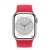 Apple Watch Series 8 45мм серебристый корпус из алюминия и ремешок Braided Solo Loop Red