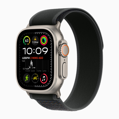 Apple Watch Ultra 2, цвет корпуса Natural, ремешок Trail Loop, цвет Black, размеры S/M/L