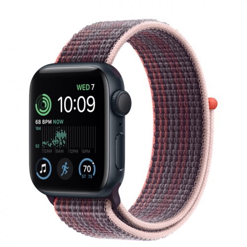 Apple Watch Series SE 2022 44мм корпус из алюминия "полночь" и ремешок Sport Loop Elderberry