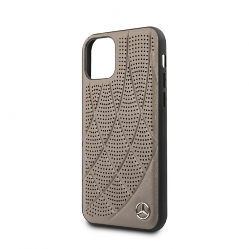 Чехол Mercedes Urban Smooth perforated Hard для iPhone 11/11Pro/11ProMax, коричневый