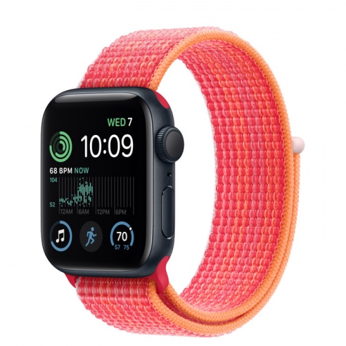 Apple Watch Series SE 2022 40мм корпус из алюминия "полночь" и ремешок Sport Loop Red