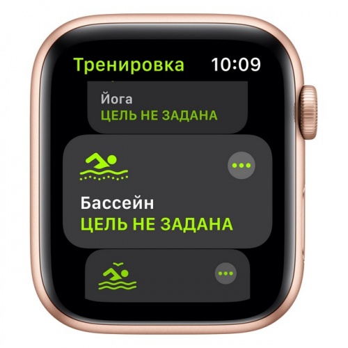 Apple Watch SE, 44 мм, корпус из алюминия золотого цвета, спортивный ремешок цвета «розовый песок»
