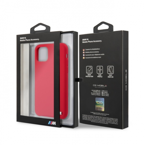 Чехол BMW M-Collection Liquid Silicone для iPhone 11/11Pro/11ProMax, красный