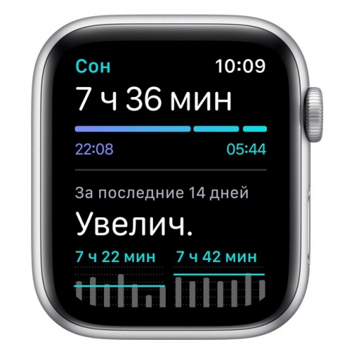 Apple Watch SE, 40 мм, корпус из алюминия серебристого цвета, спортивный ремешок белого цвета