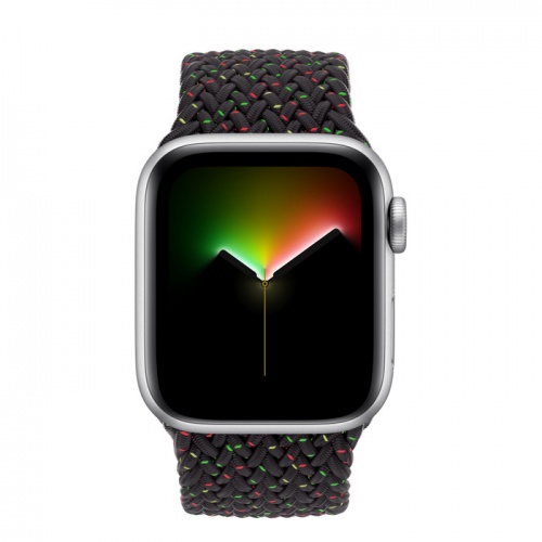 Apple Watch Series SE 2022 44мм серебристый корпус из алюминия и ремешок Braided Solo Loop Black Unity