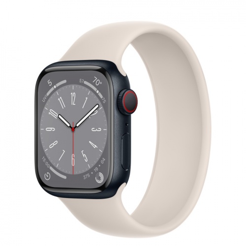 Apple Watch Series 8 45мм корпус из алюминия "полночь" и ремешок Solo Loop Starlight